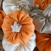 DIY Burlap Pumpkins with Real Stems