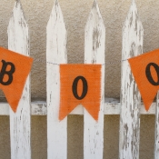 Orange Burlap {BOO} Banner