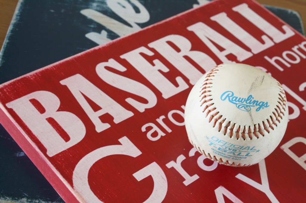 Painted Baseball Subway Art Signs