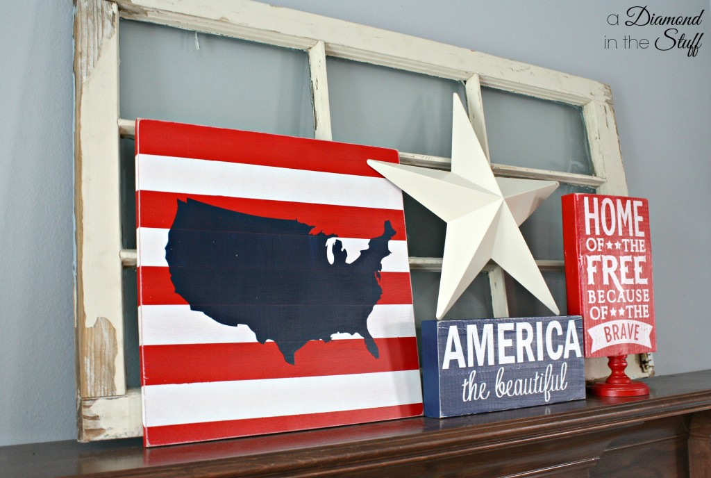 Simple 4th of July Mantel 