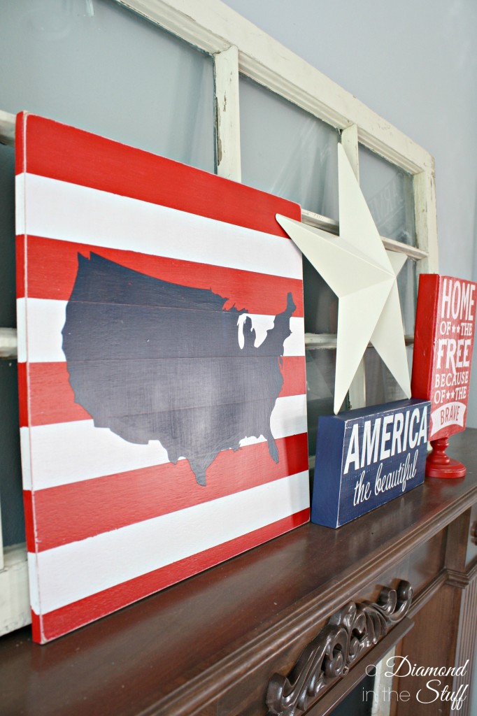 Simple 4th of July Mantel 
