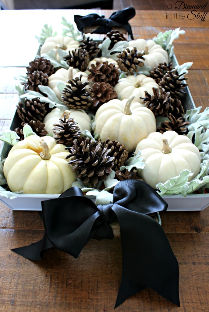 Pumpkins and Pinecones Centerpiece | A Diamond in the Stuff