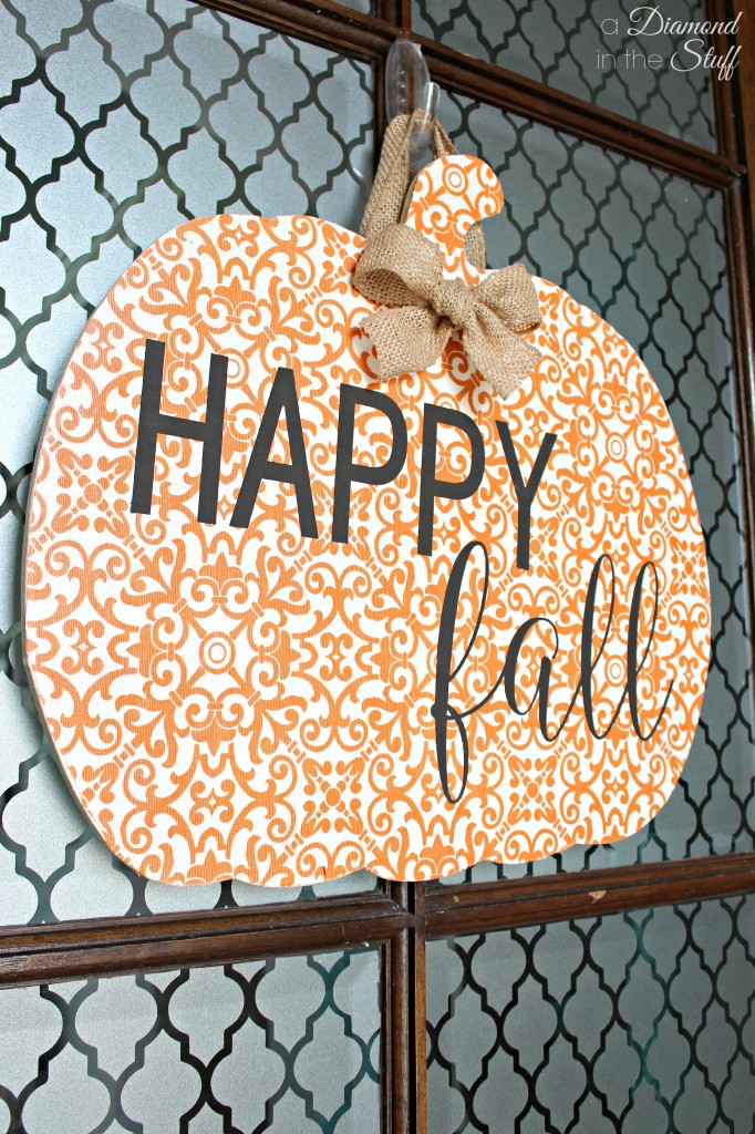 Decoupaged Pumpkin Door Hanger | A Diamond in the Stuff