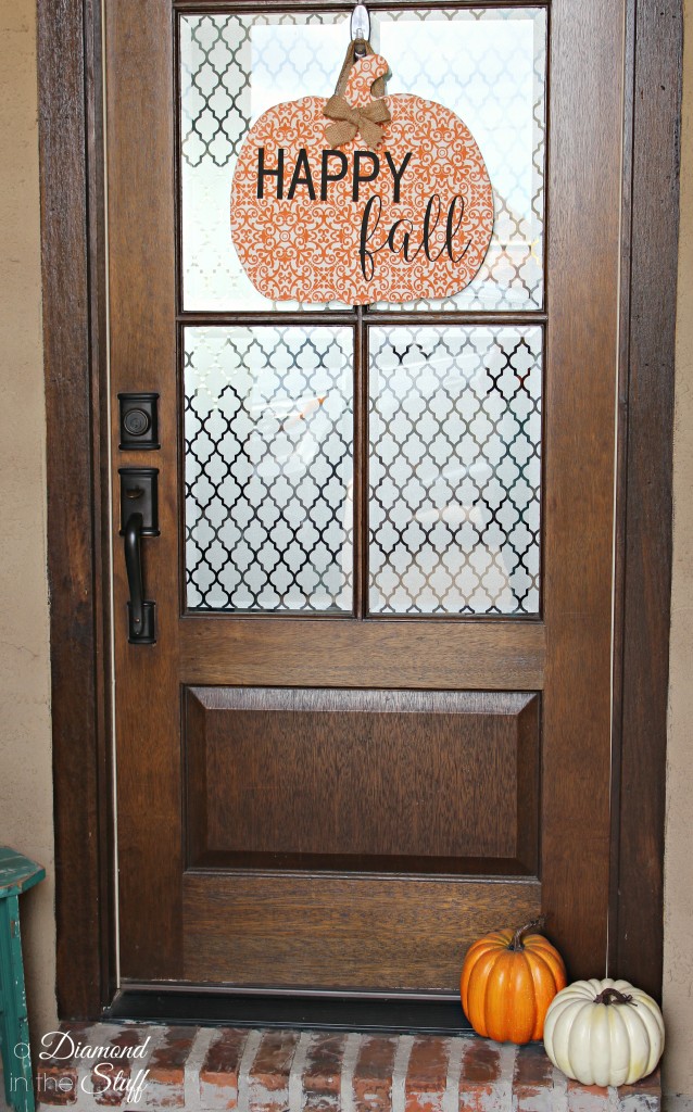 Decoupaged Pumpkin Door Hanger | A Diamond in the Stuff