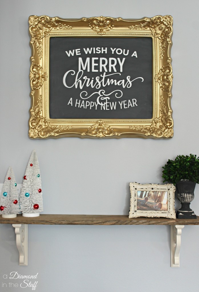 DIY Faux Christmas Chalkboard | A Diamond in the Stuff