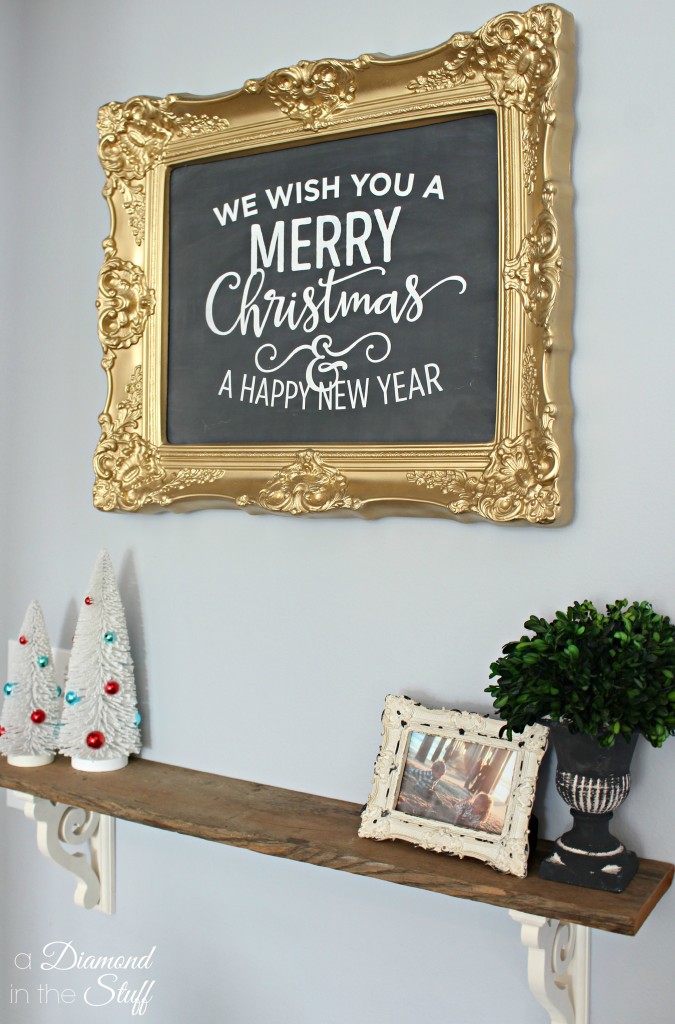 DIY Faux Christmas Chalkboard | A Diamond in the Stuff