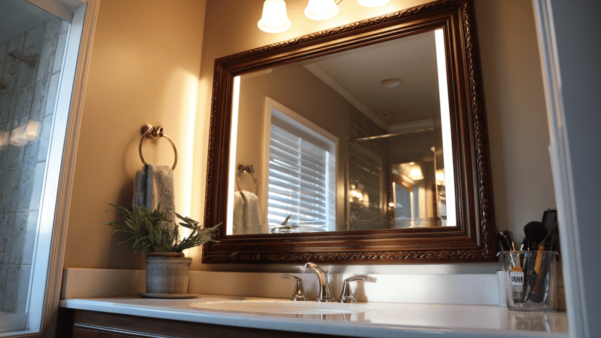 add a frame around the mirror