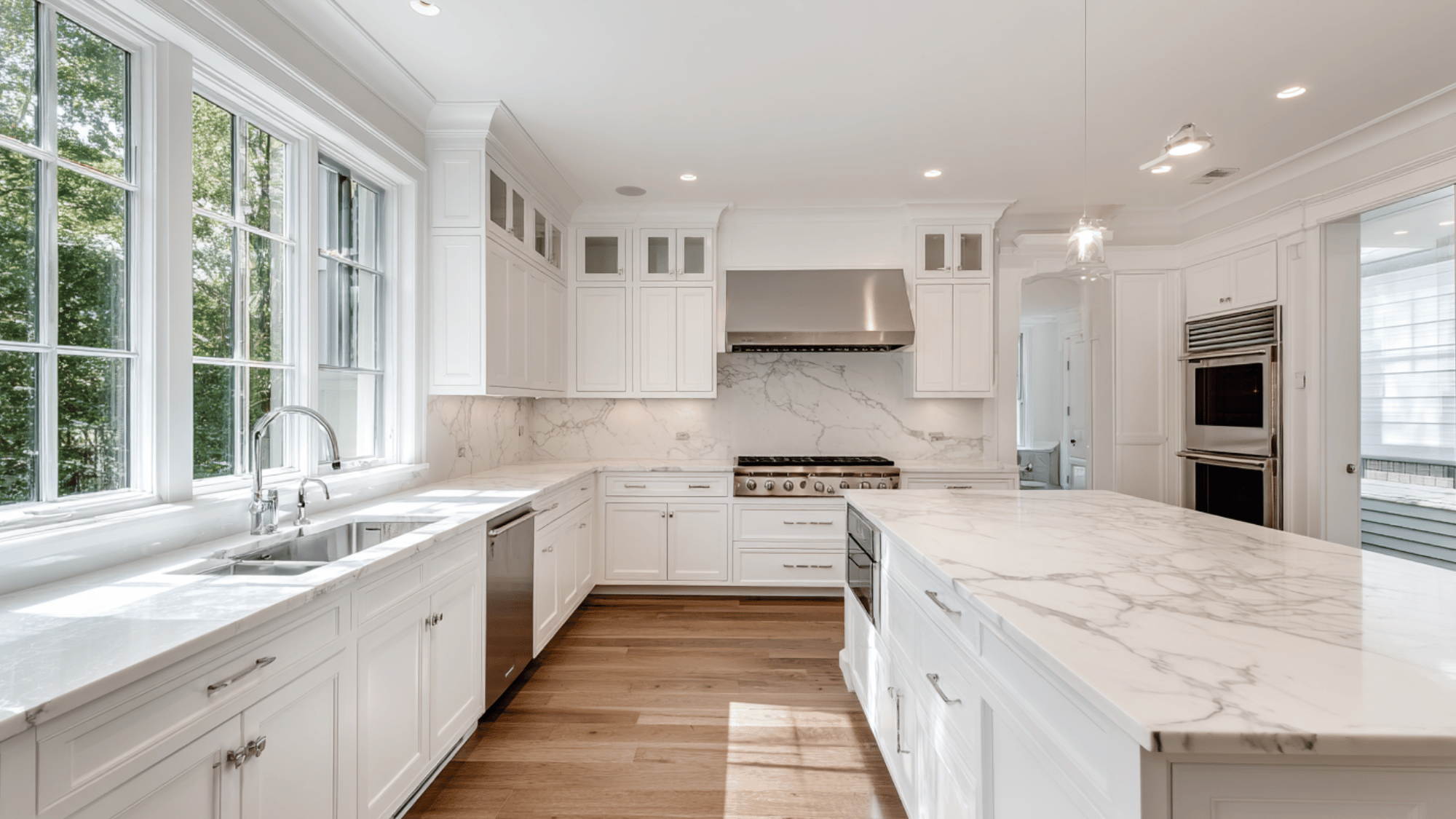 all white classic kitchen