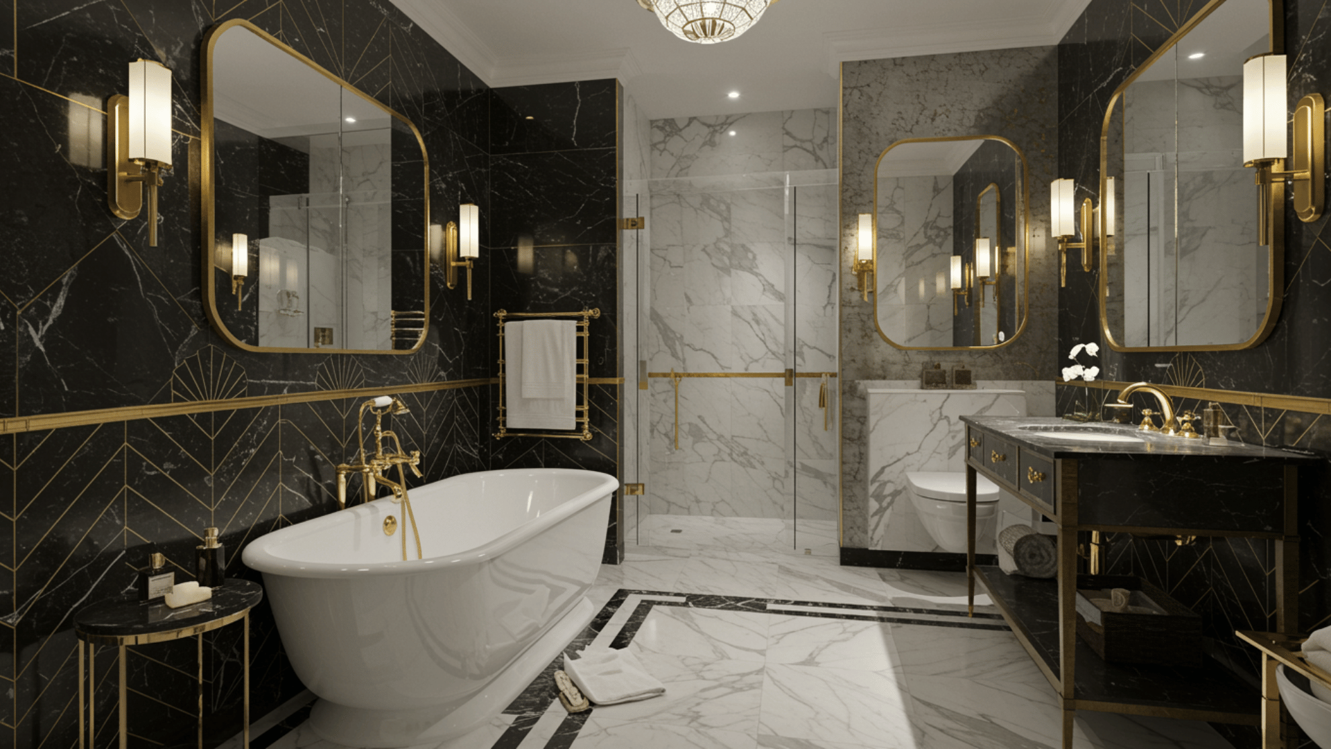art deco bathroom