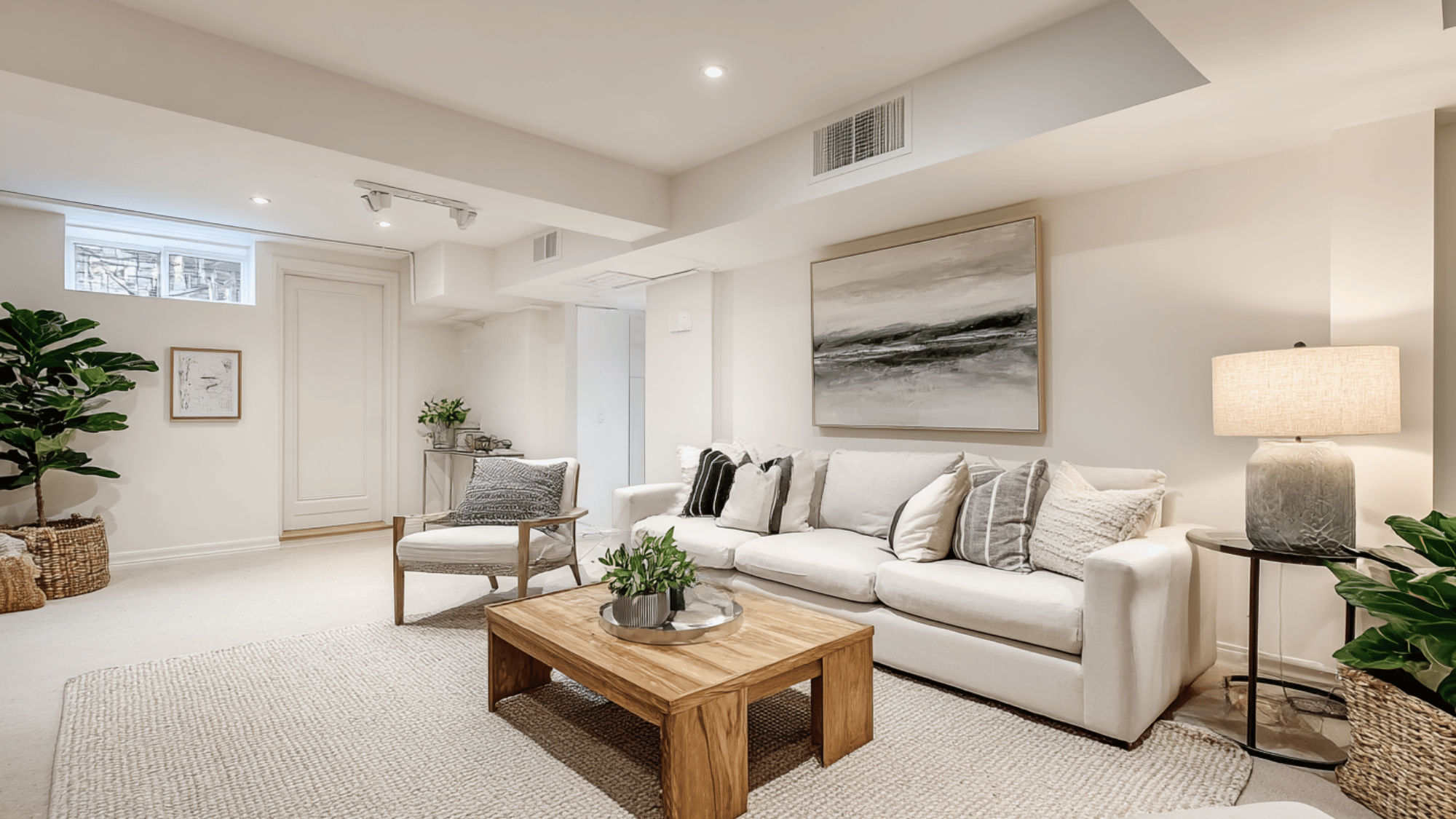 benefits of white painted basement ceilings