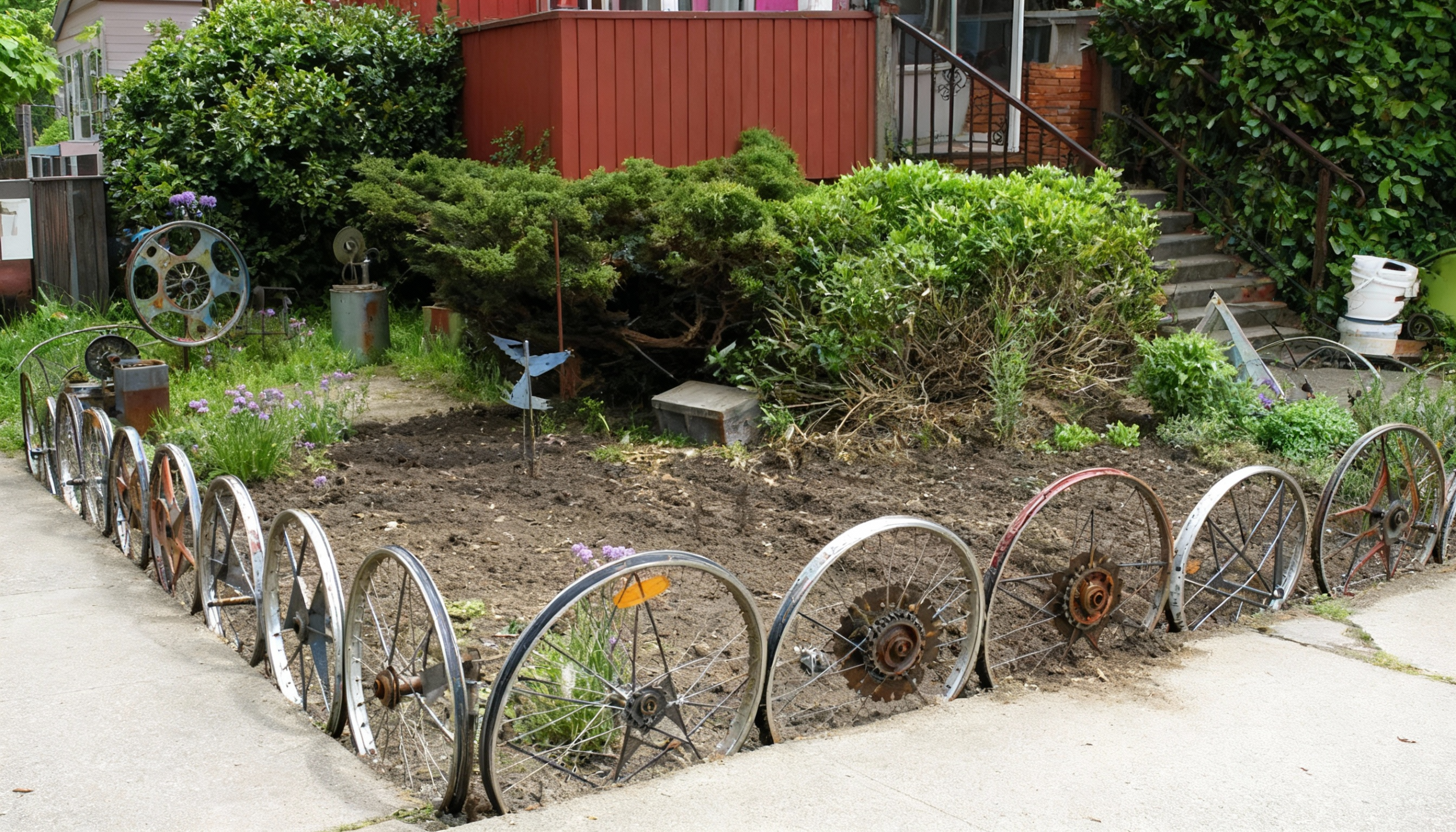 bicycle wheel fence
