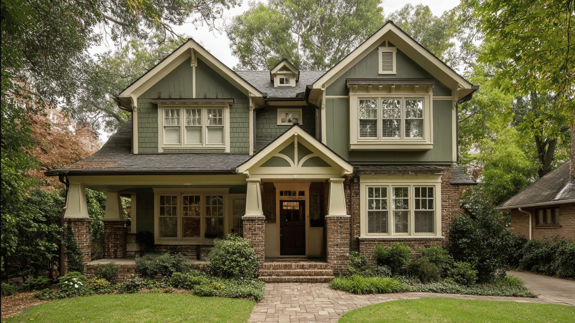 brown brick sage or olive green