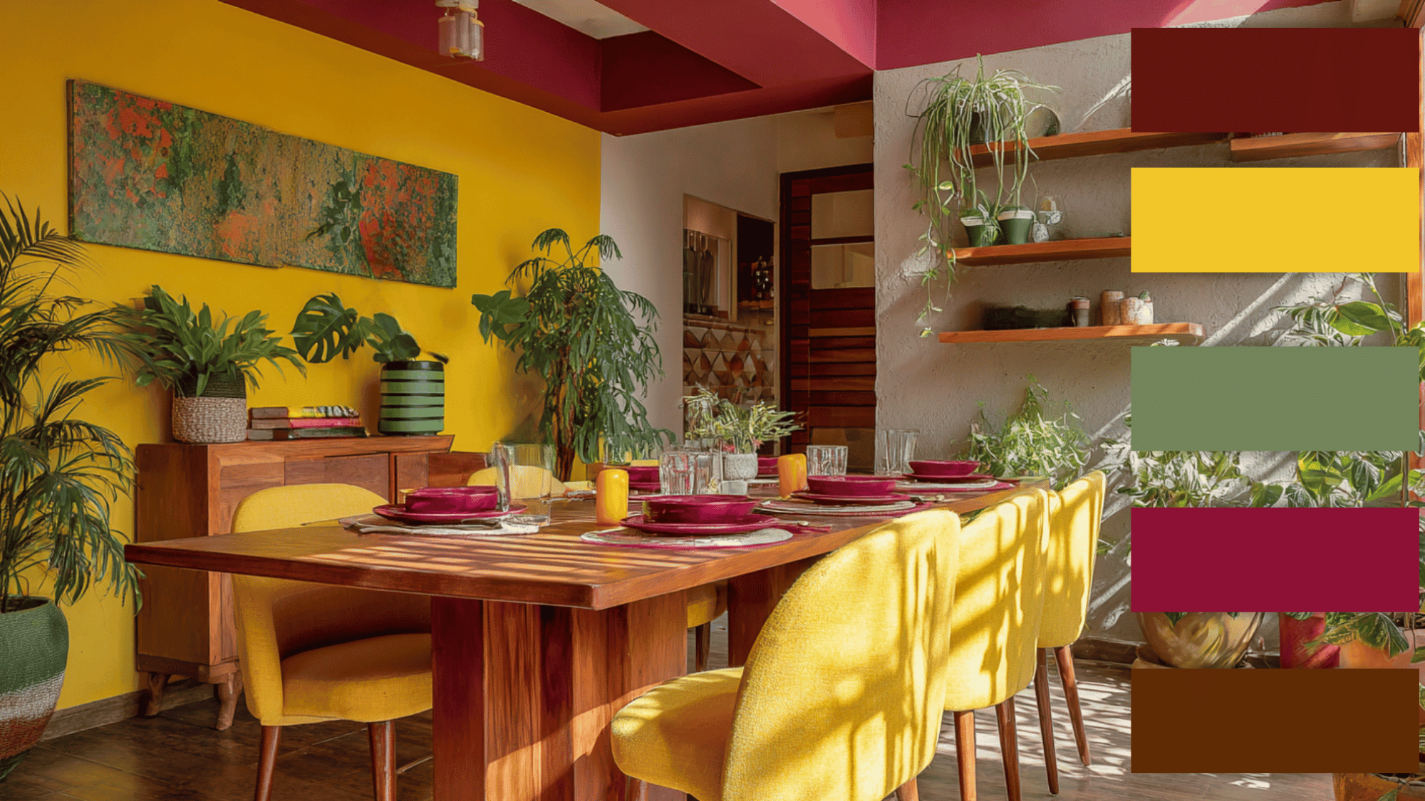 burgundy mustard yellow sage green