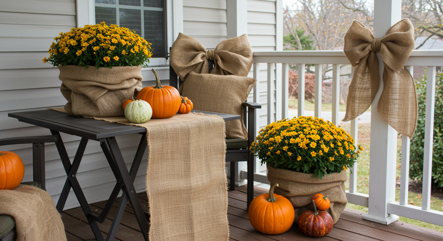 burlap accent elements