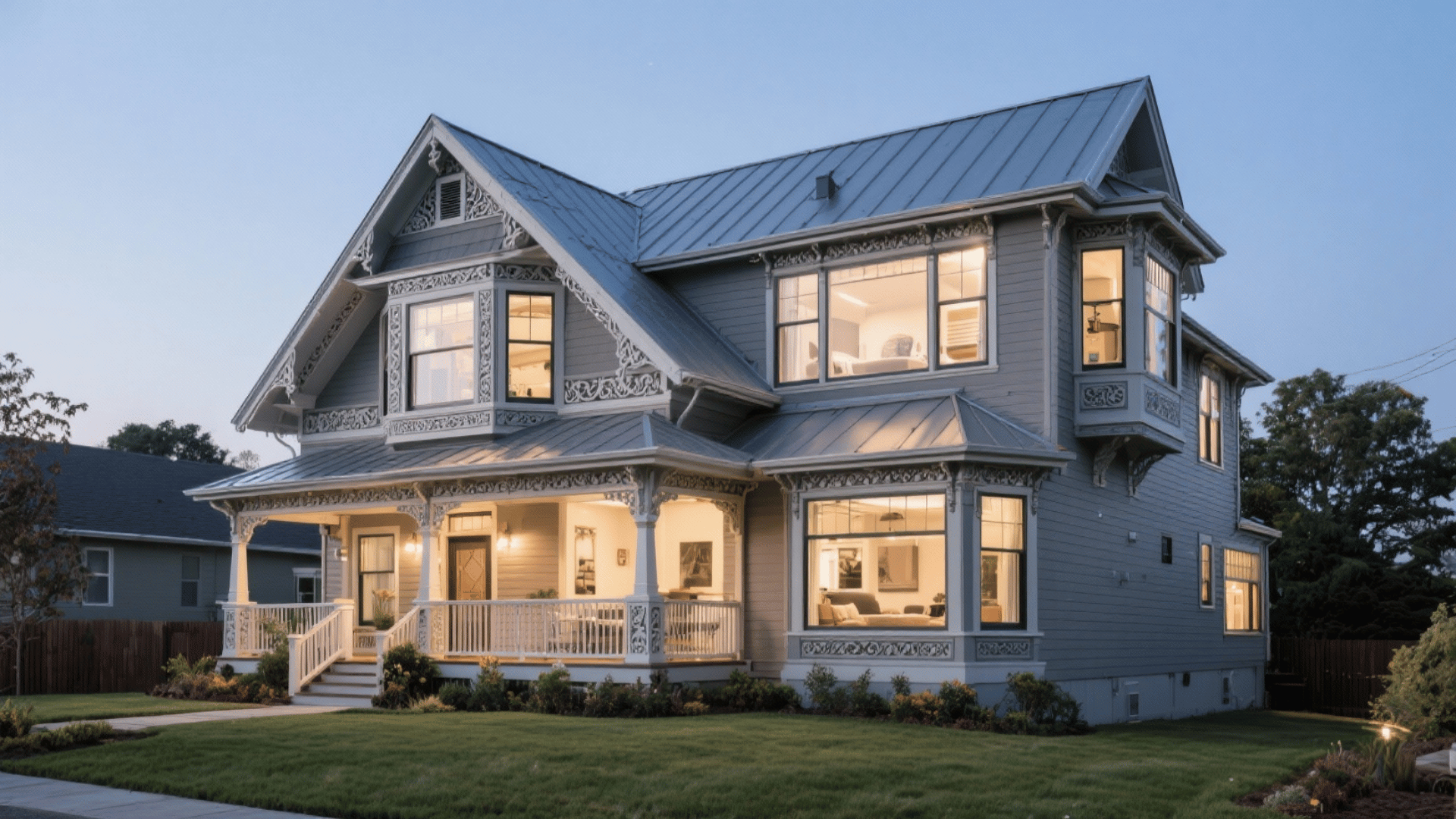 classic asymmetrical facade contemporary materials