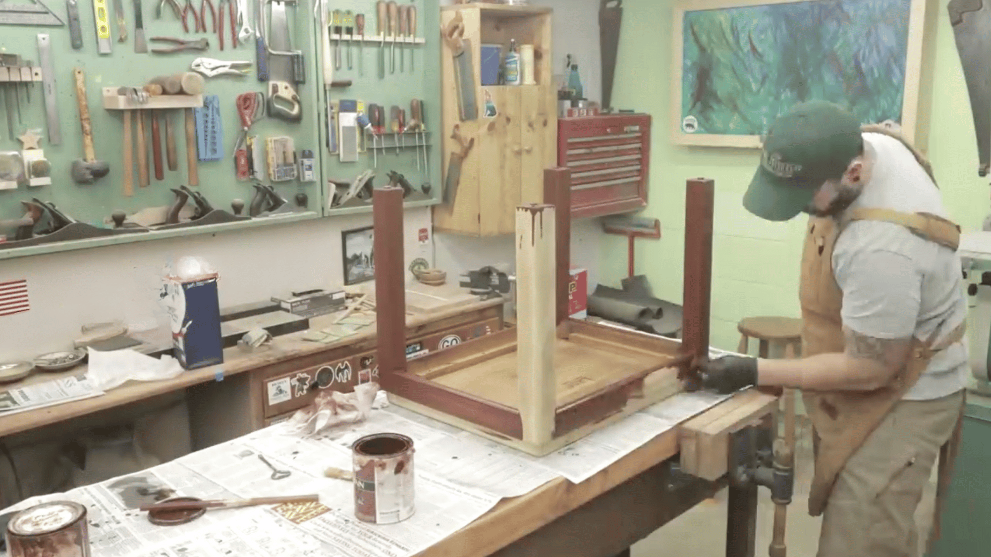 clean and touch up the table legs