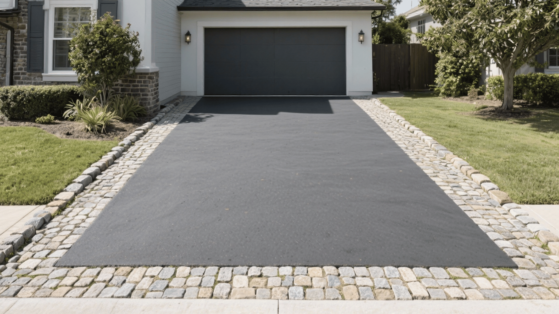 cobblestone borders smooth center