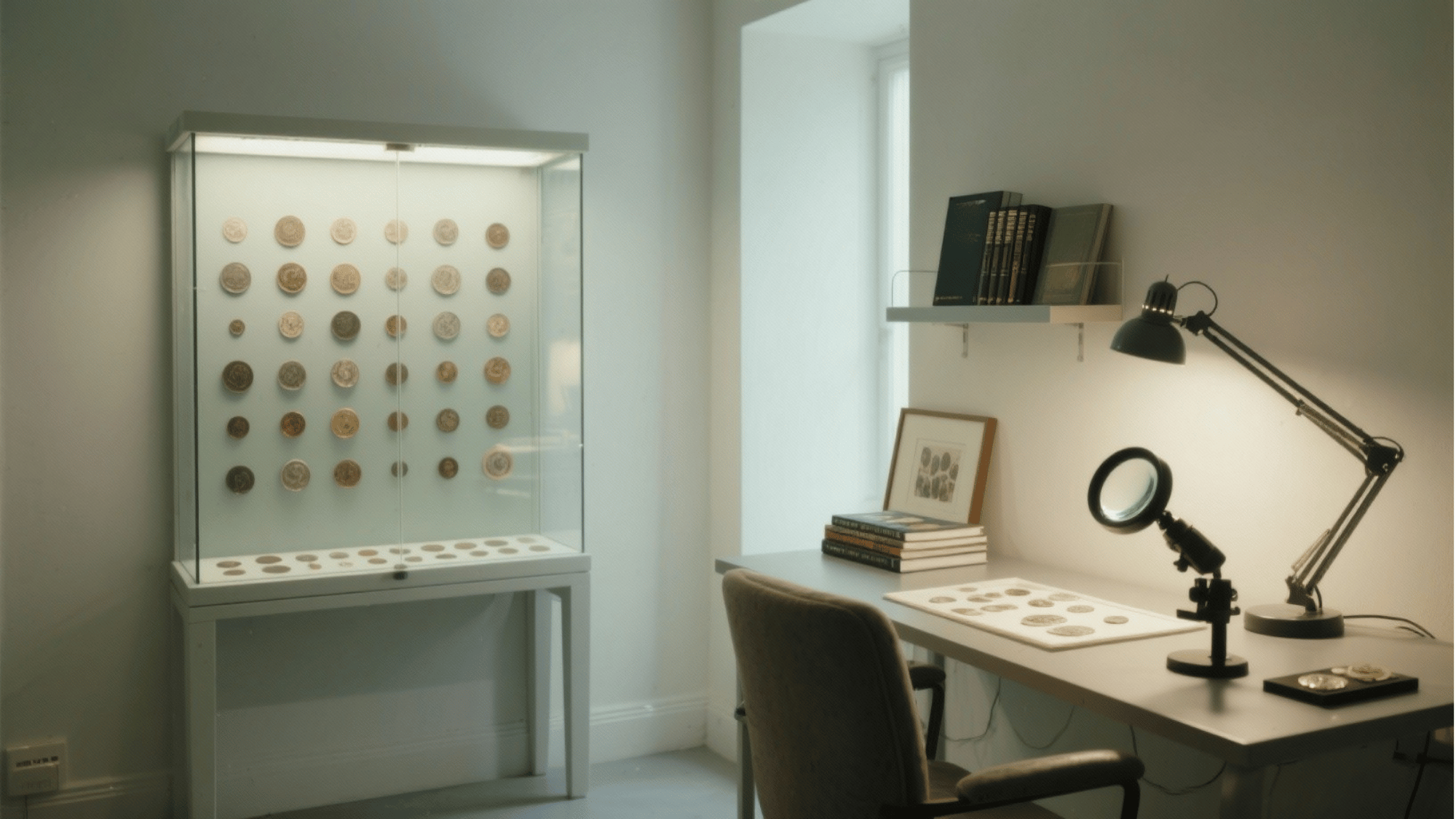 coin and stamp collection room