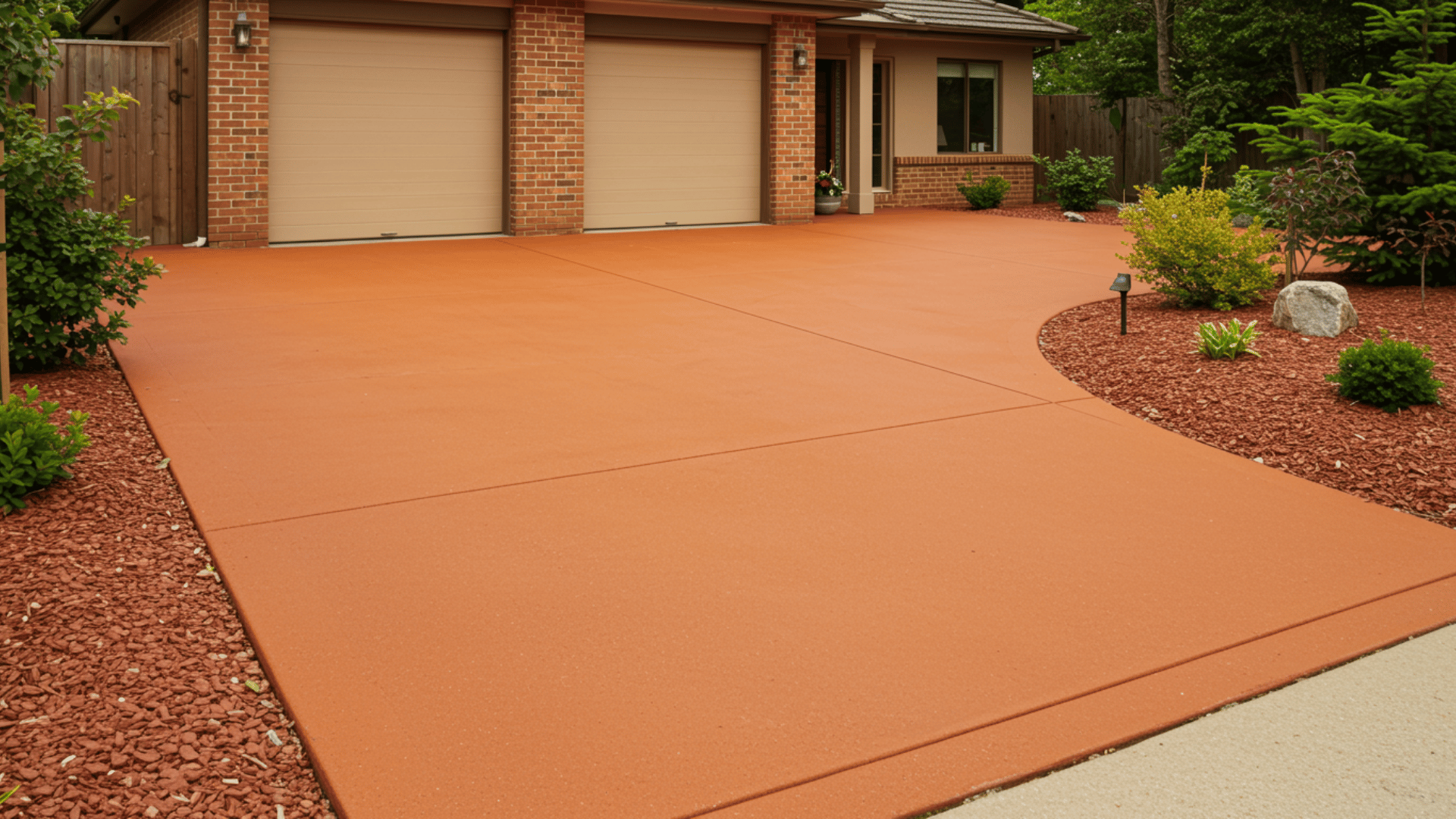 colored concrete warm earth tones