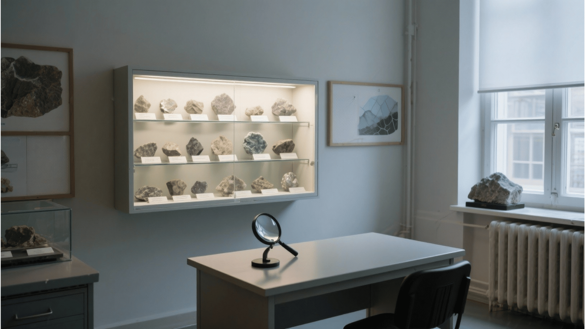 crystal and mineral collection room