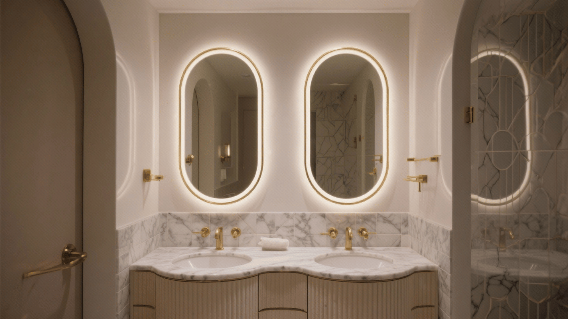 curved vanity mirrors