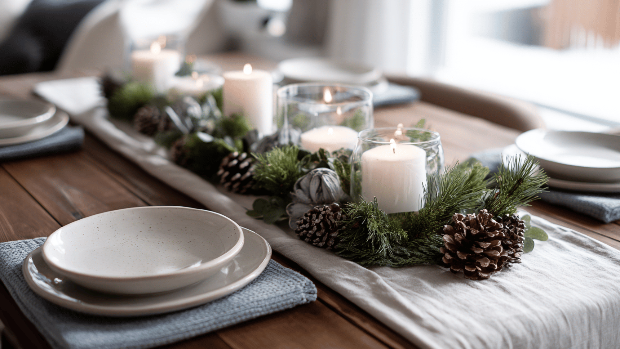 display a winter themed table runner