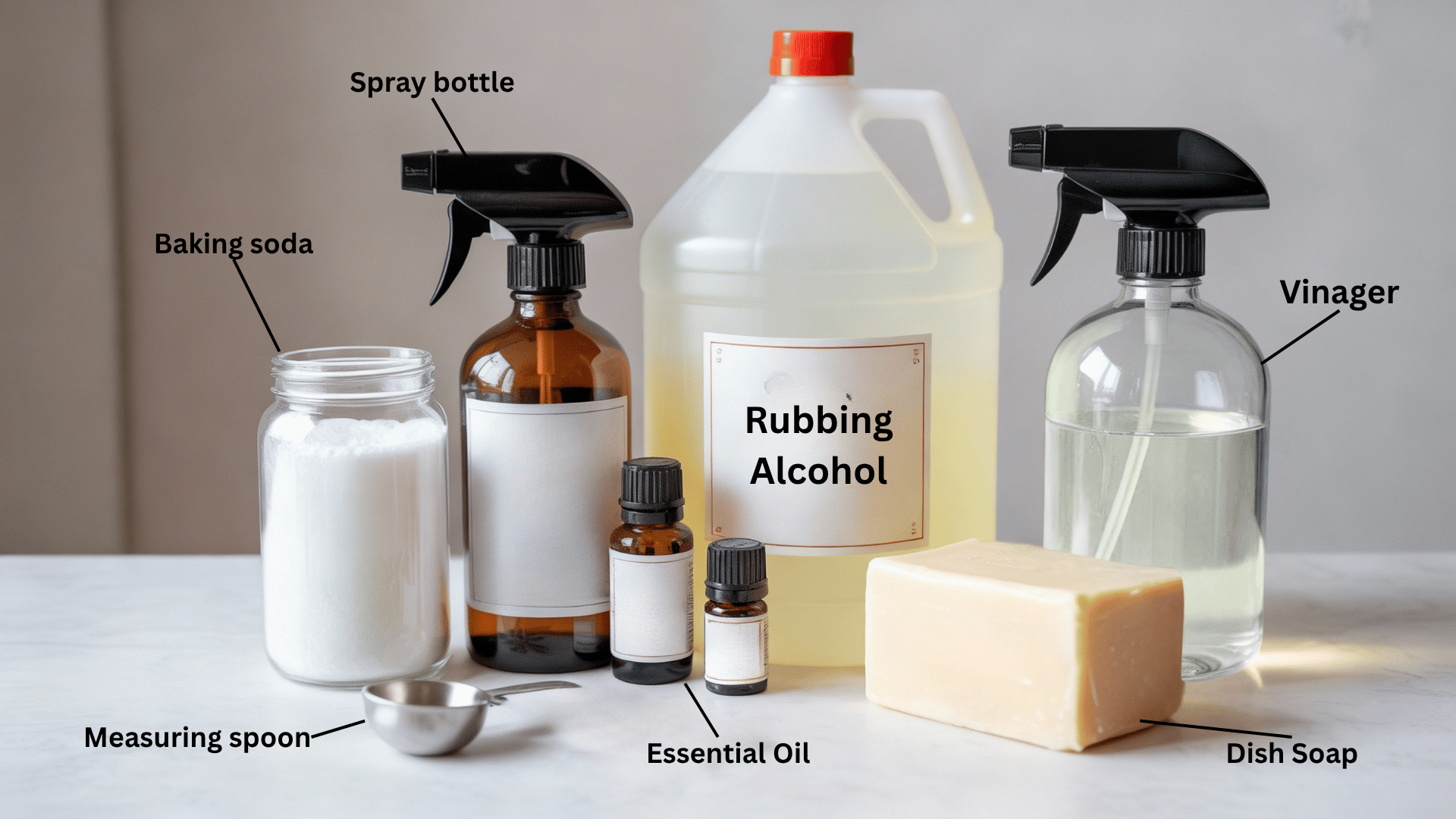 essential ingredients for homemade shower cleaners