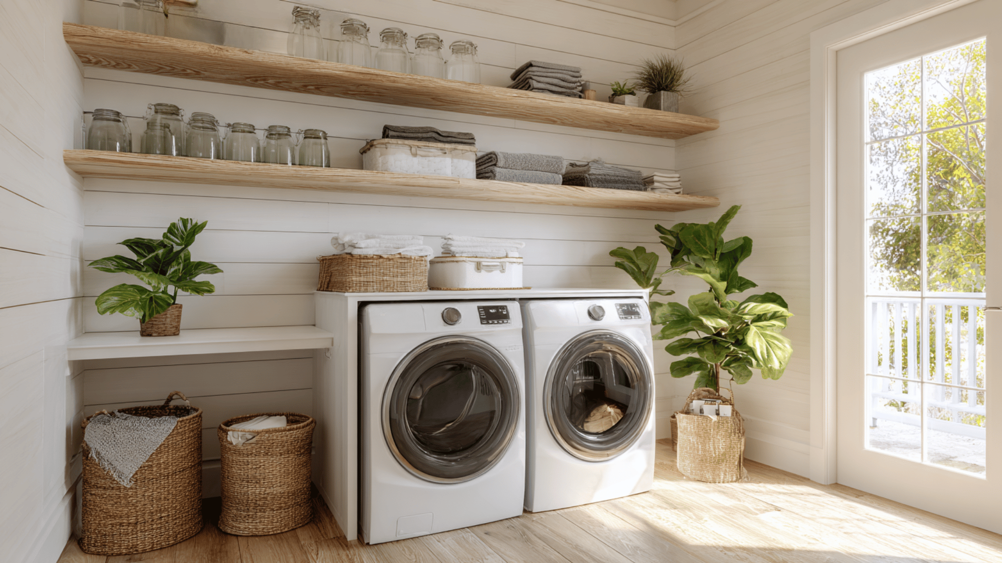 floating shelves for open storage