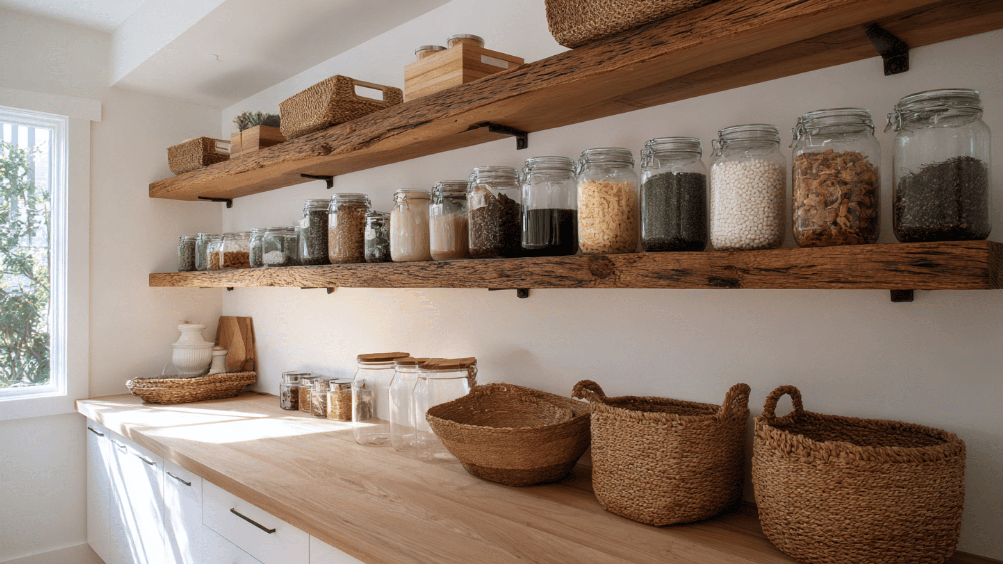 floating wooden shelves