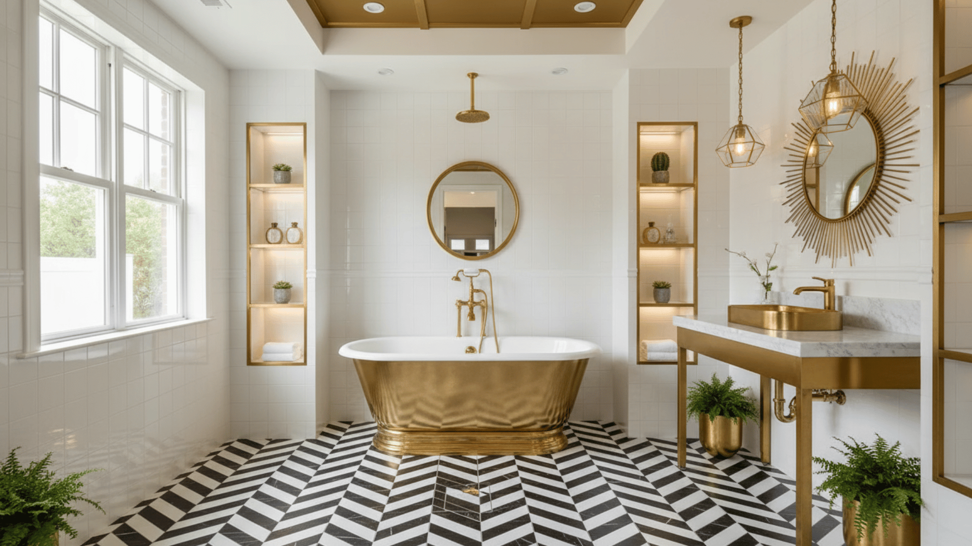 geometric floor tiles