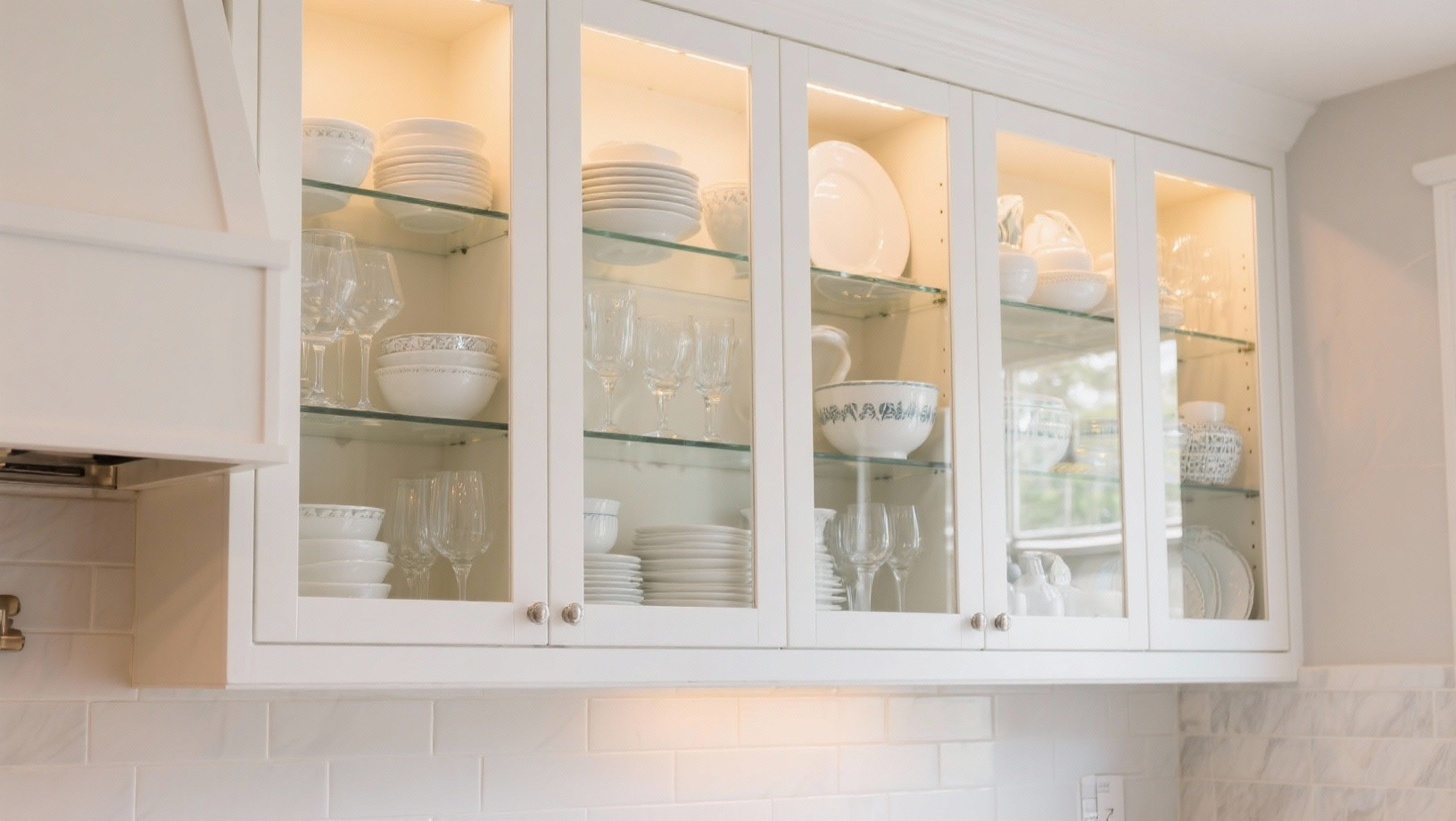 glass front upper cabinets