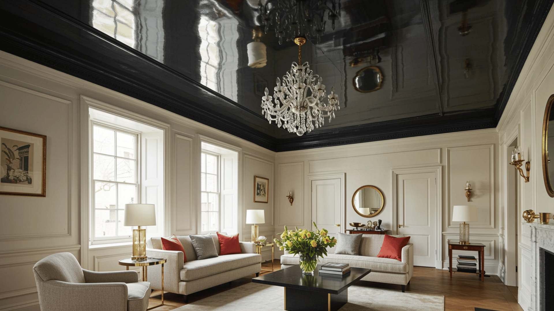 glossy painted ceiling