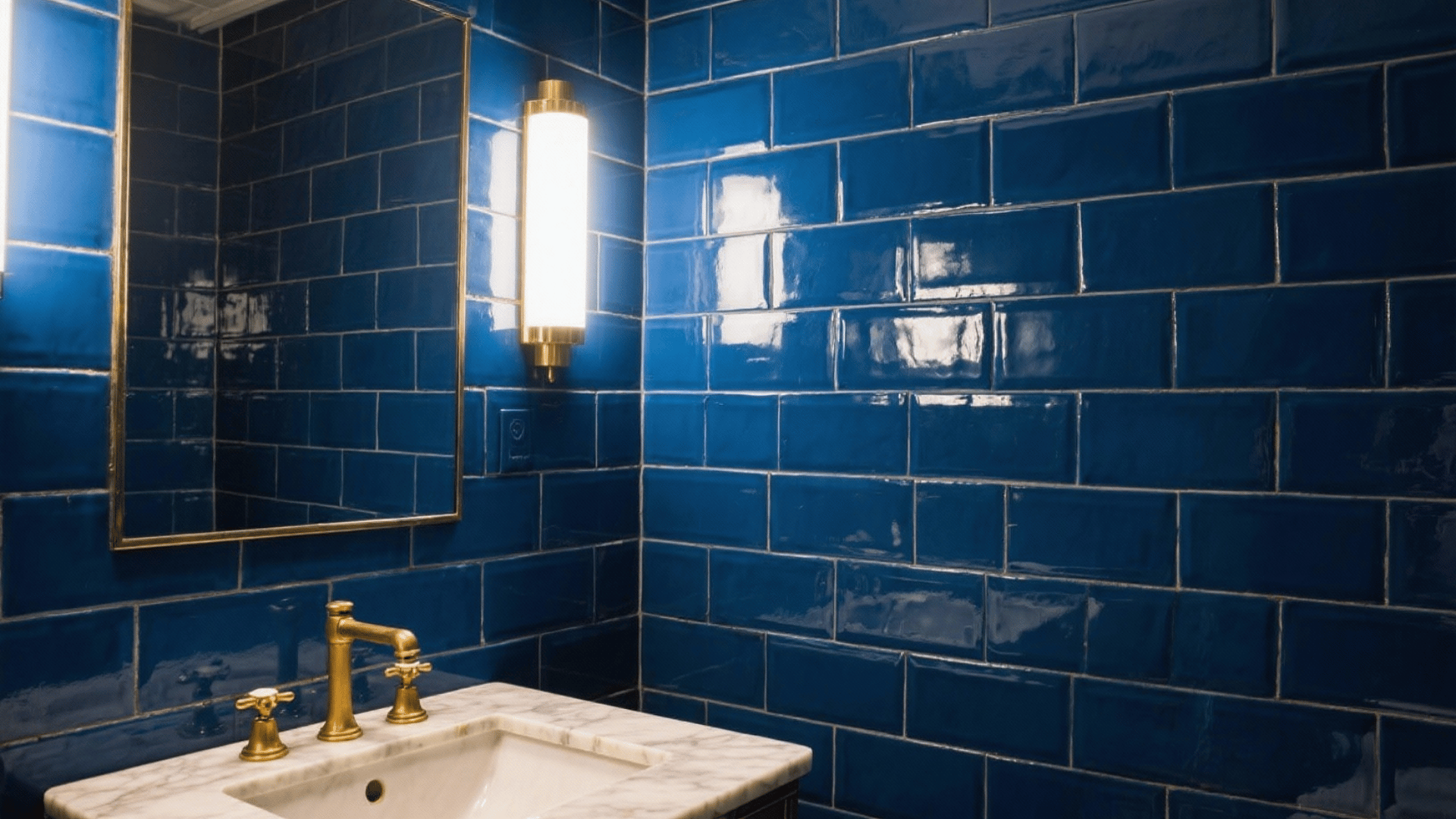 glossy subway tiles
