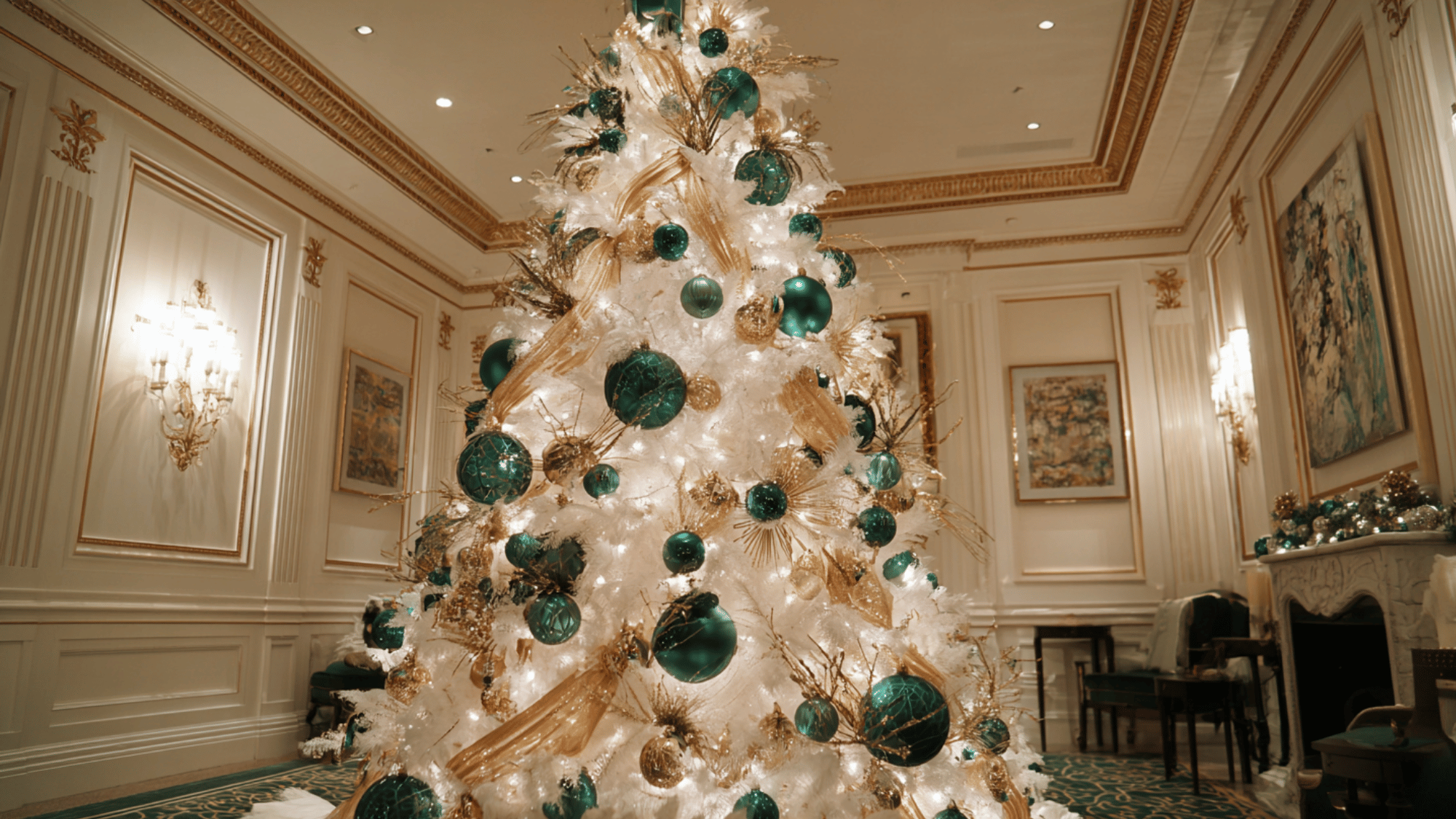 gold and emerald luxe tree