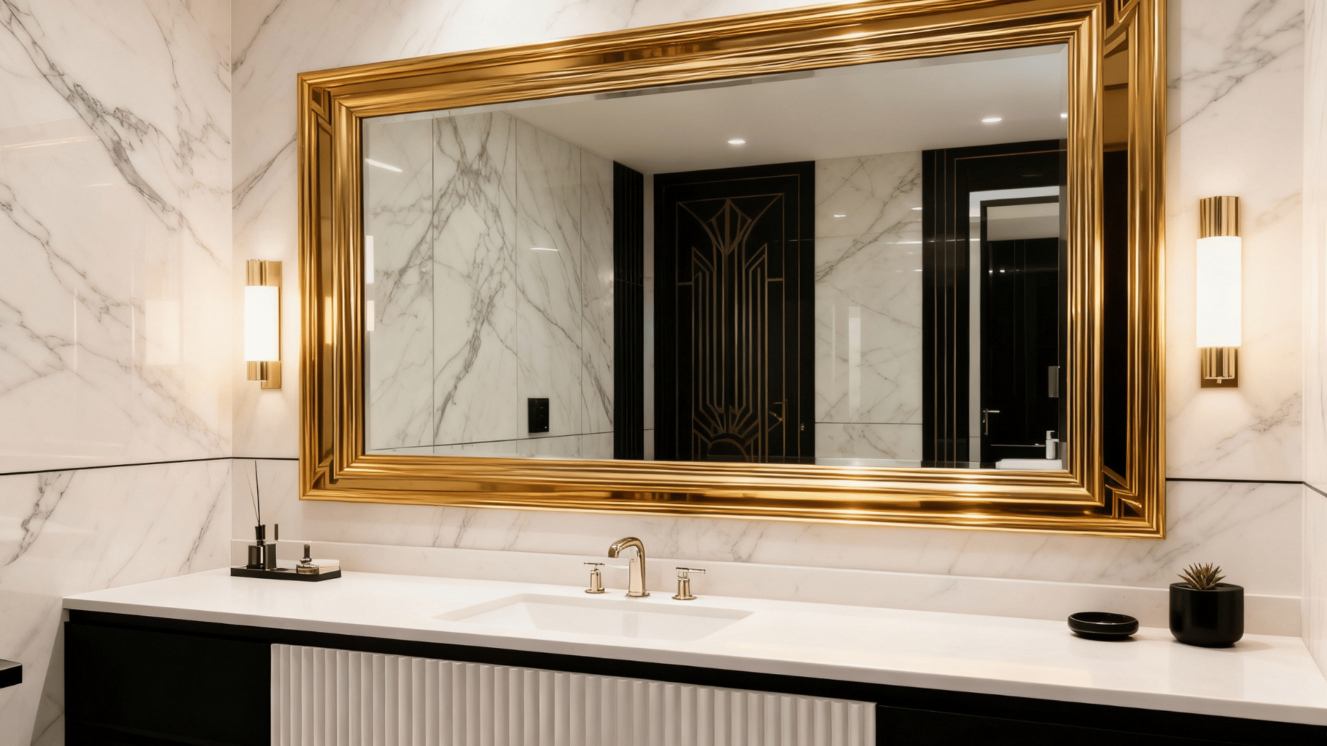 gold framed vanity mirror