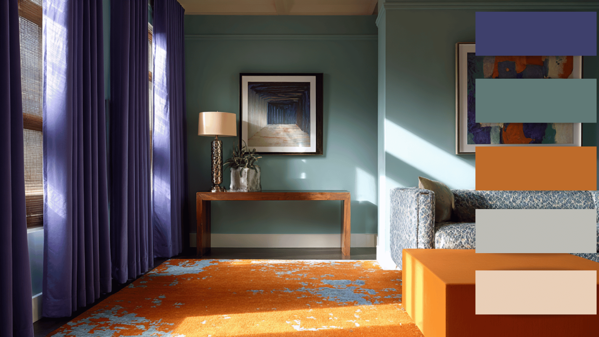 grape purple slate blue warm orange