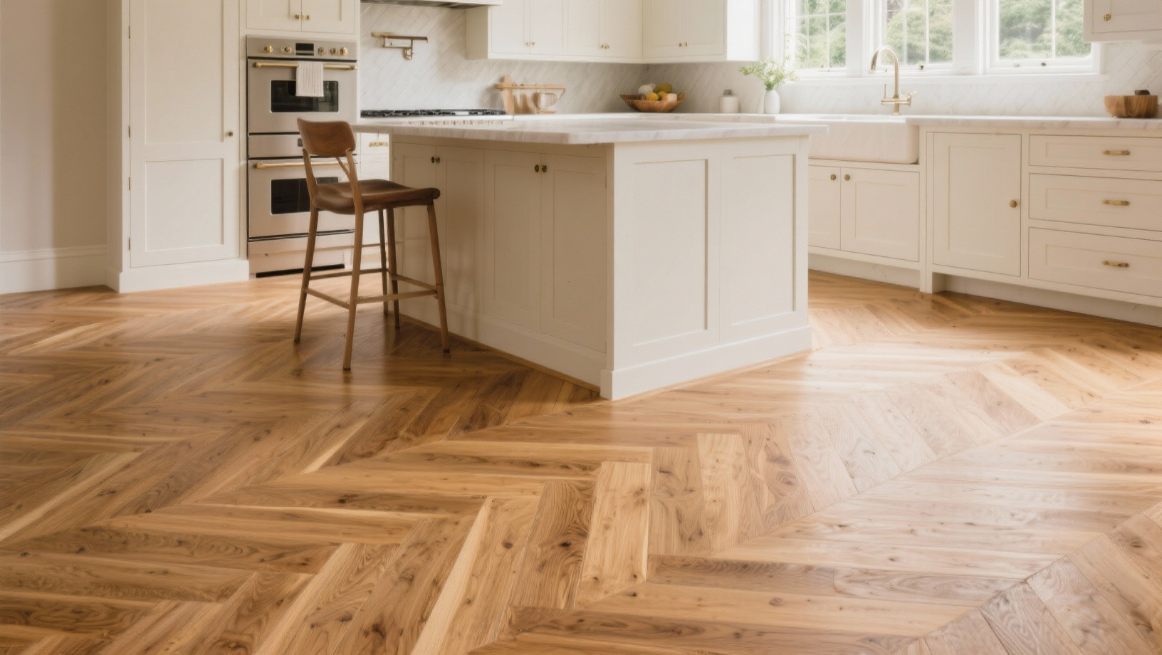 herringbone wood floors