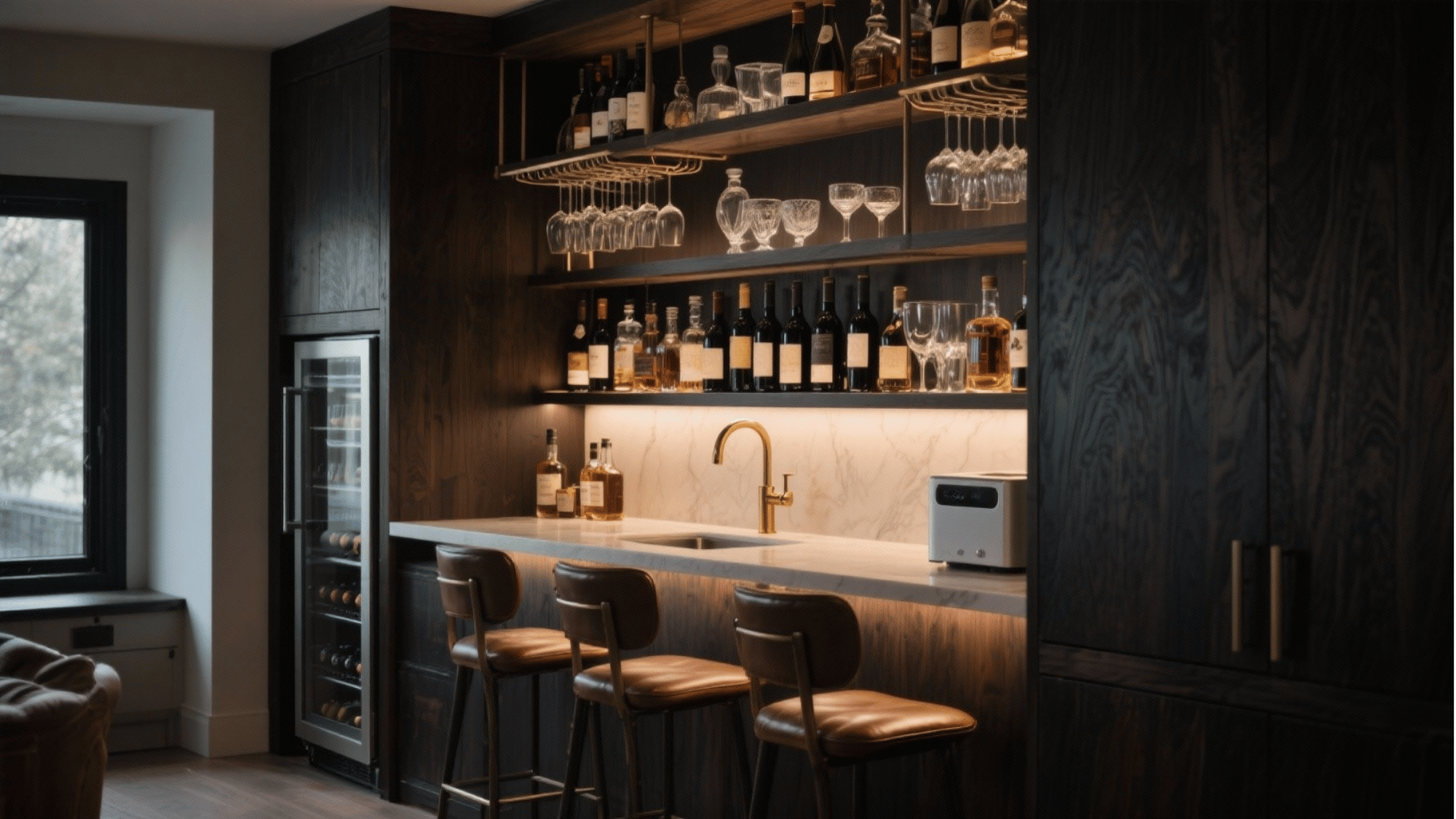 home bar and wine cellar