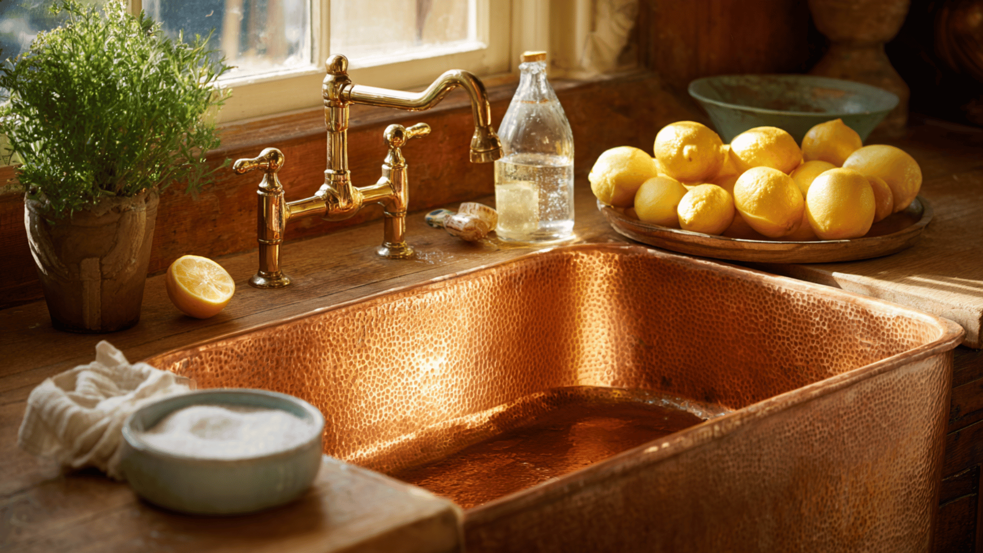 how to clean a copper sink