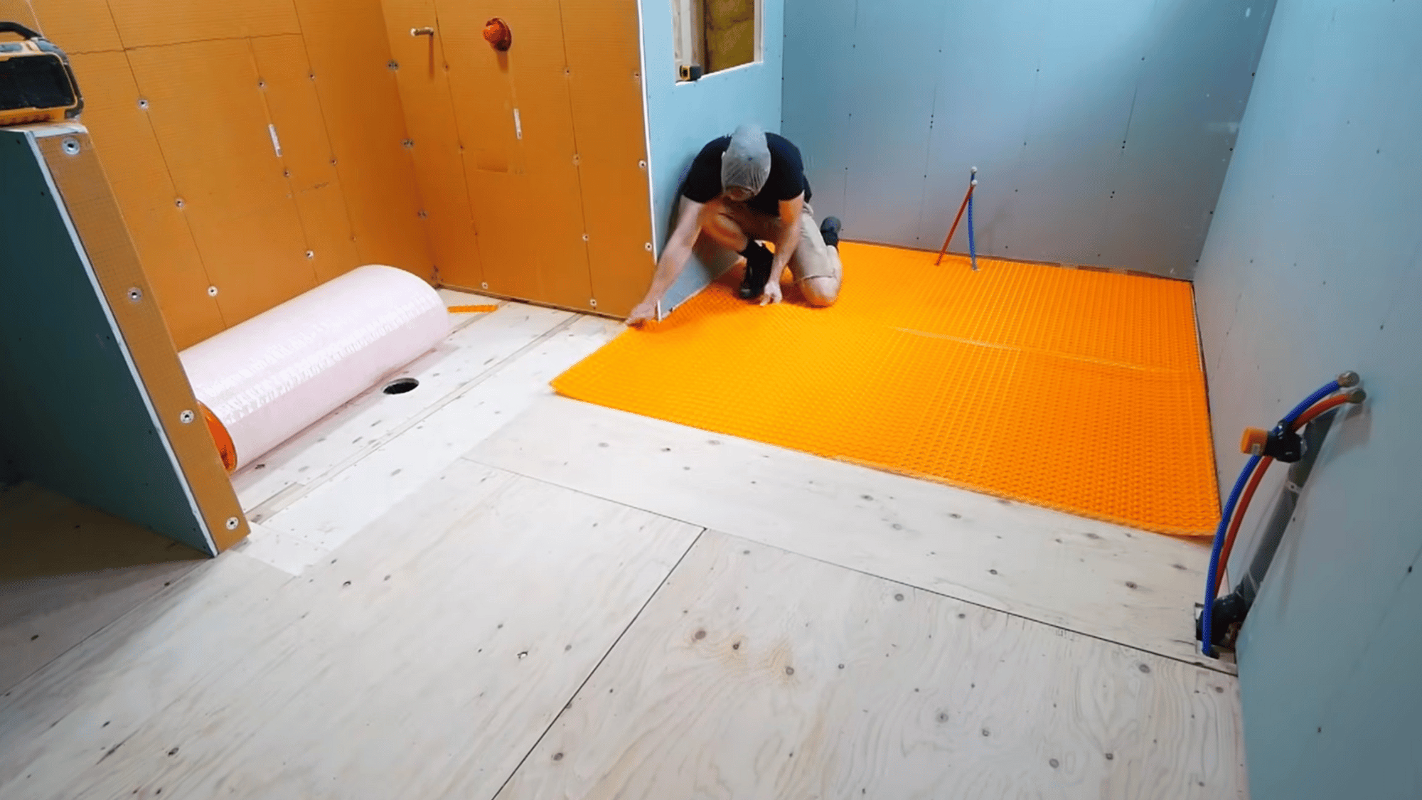 install subfloor and prepare for heated floors