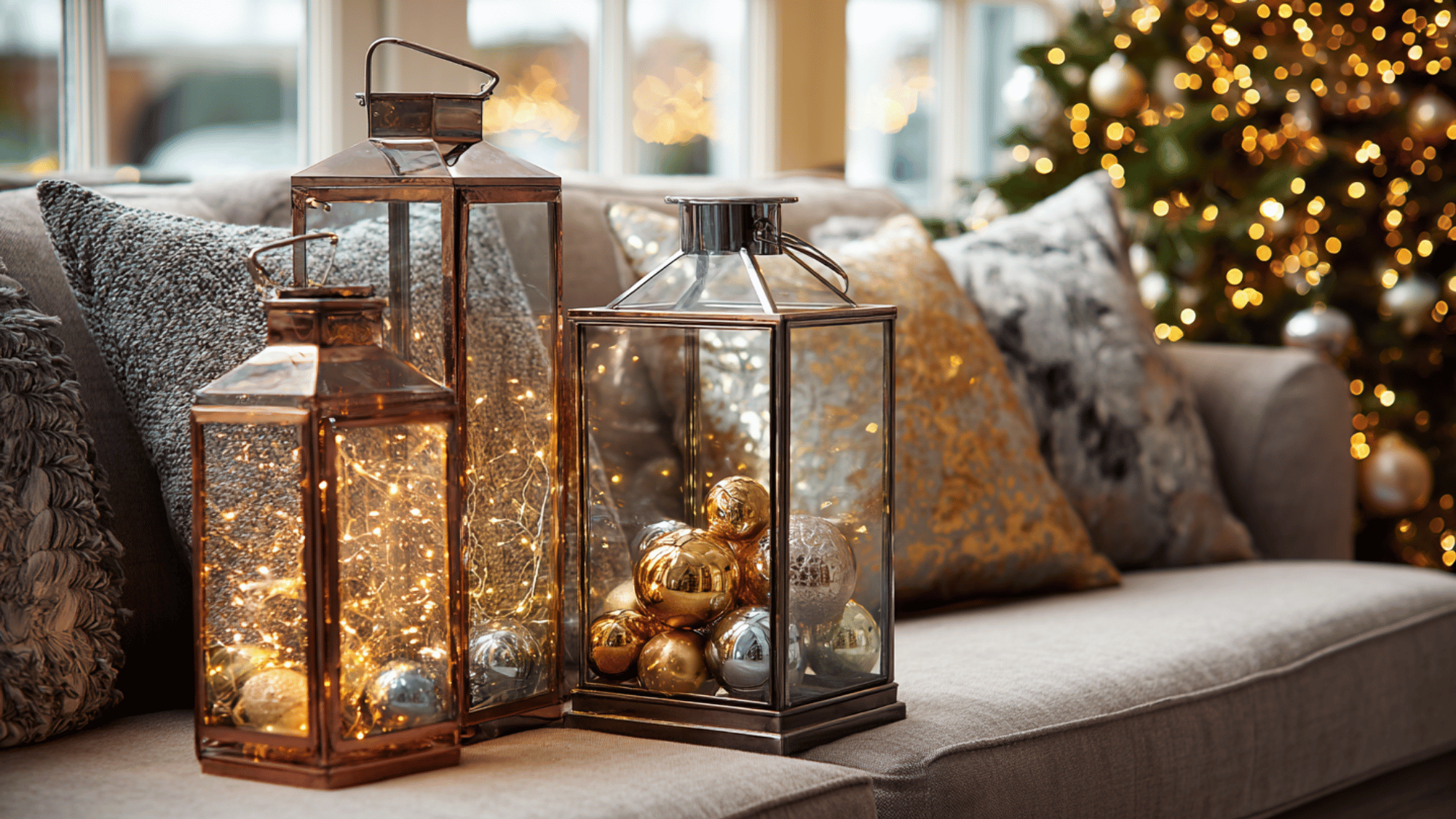 lanterns filled with ornaments