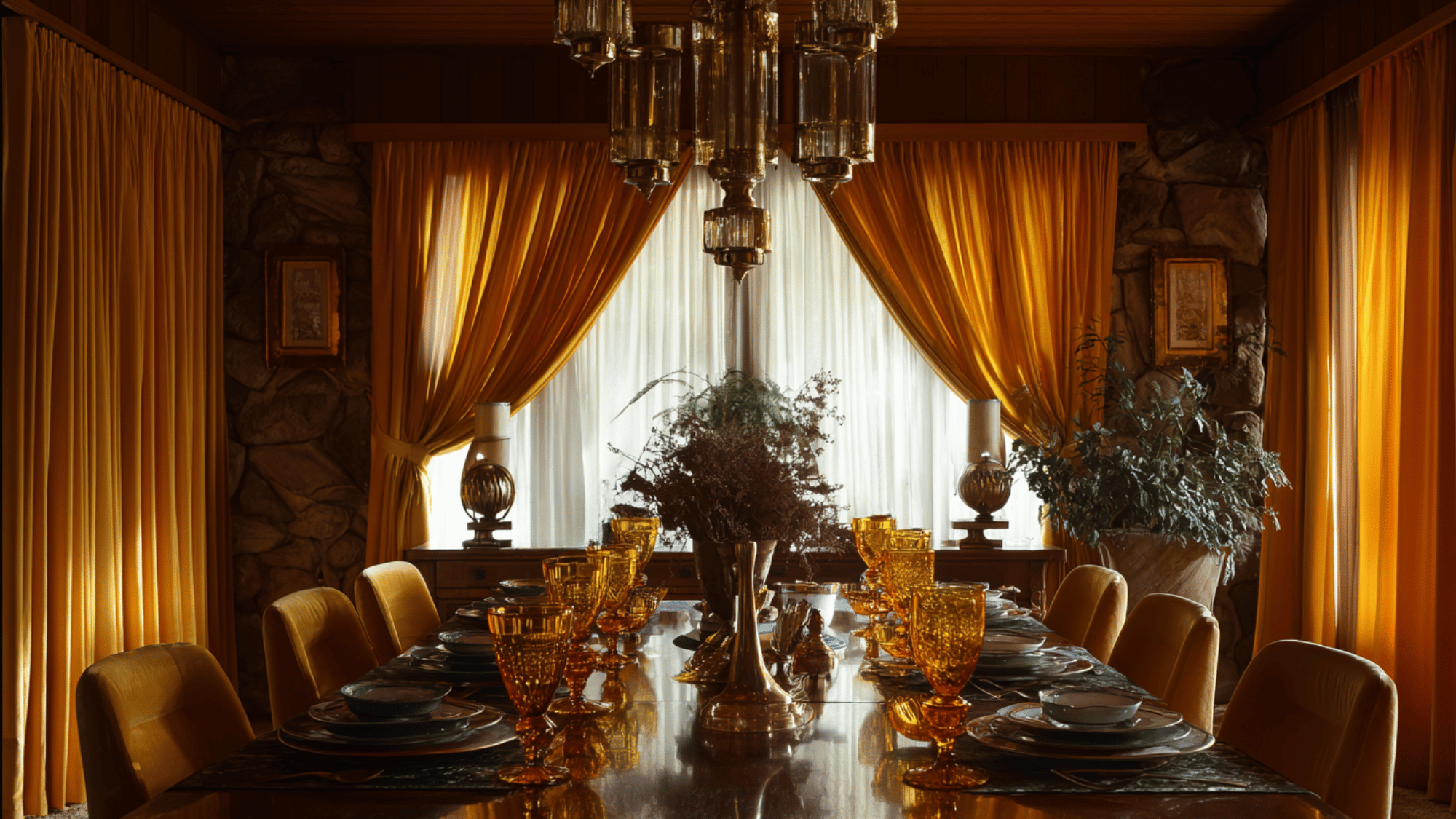 marigold and deep brown