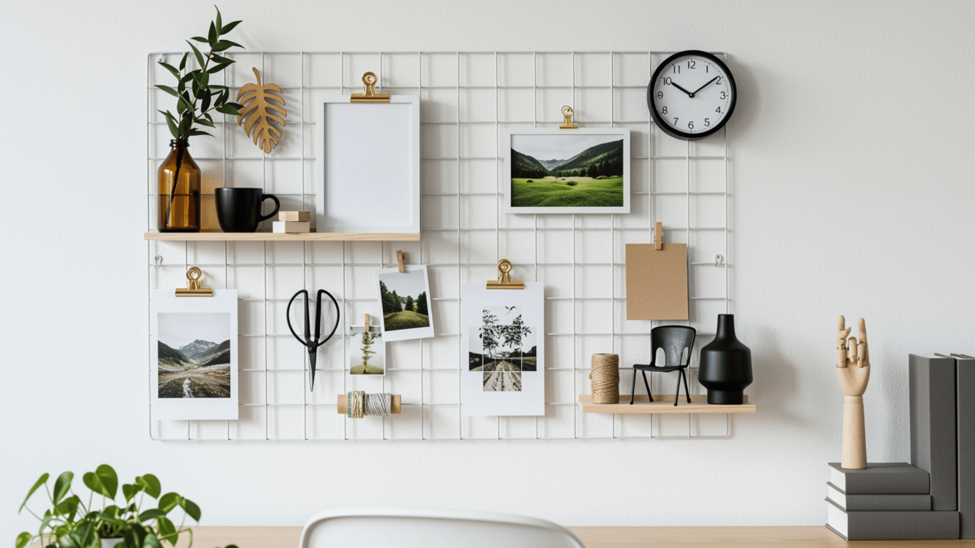 metal grid photo display