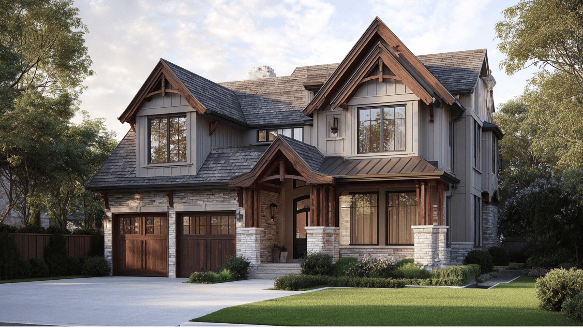 mixed material facades