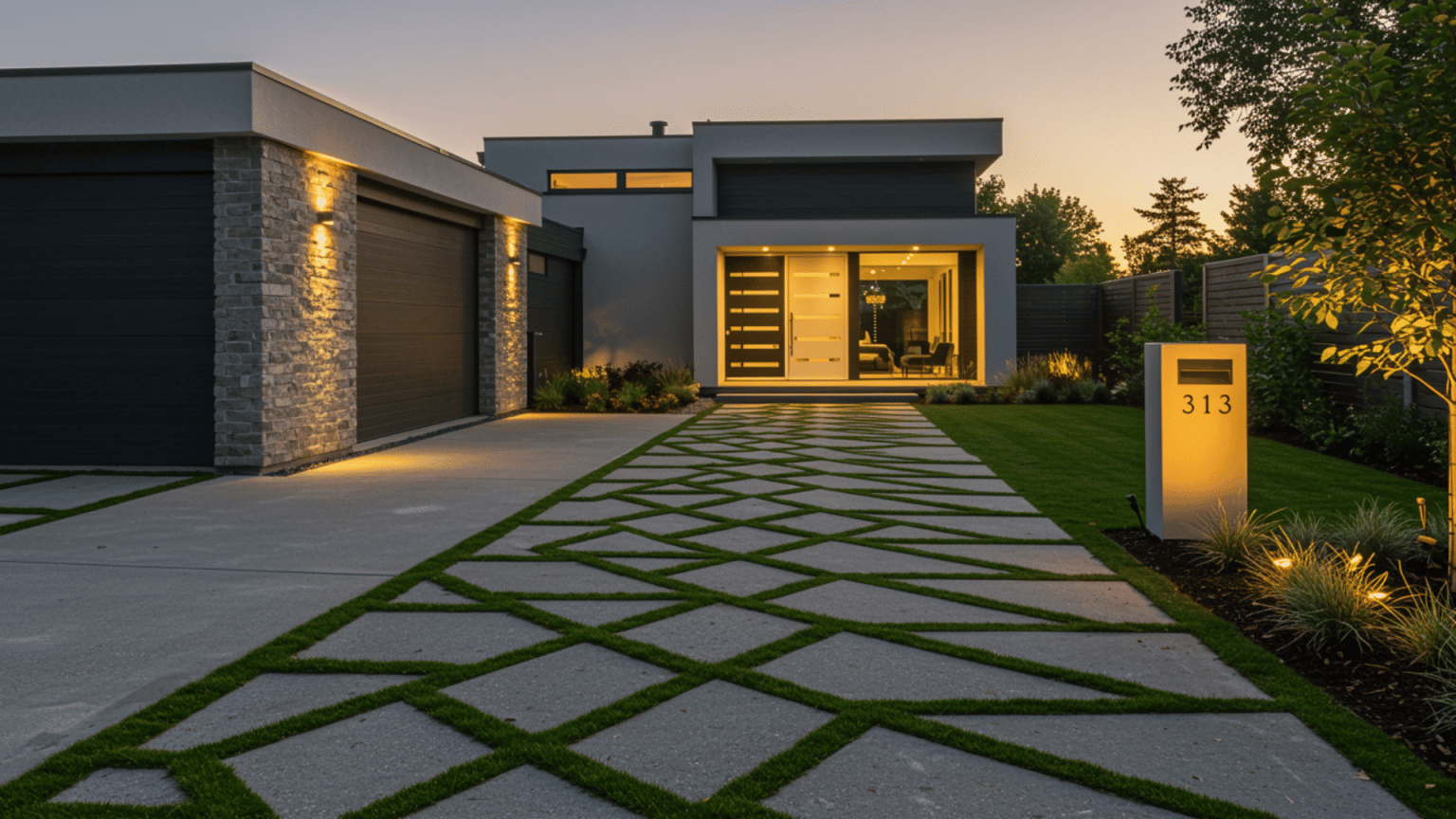 29 Creative Modern Driveway Ideas for Every Home - A Diamond in the Stuff