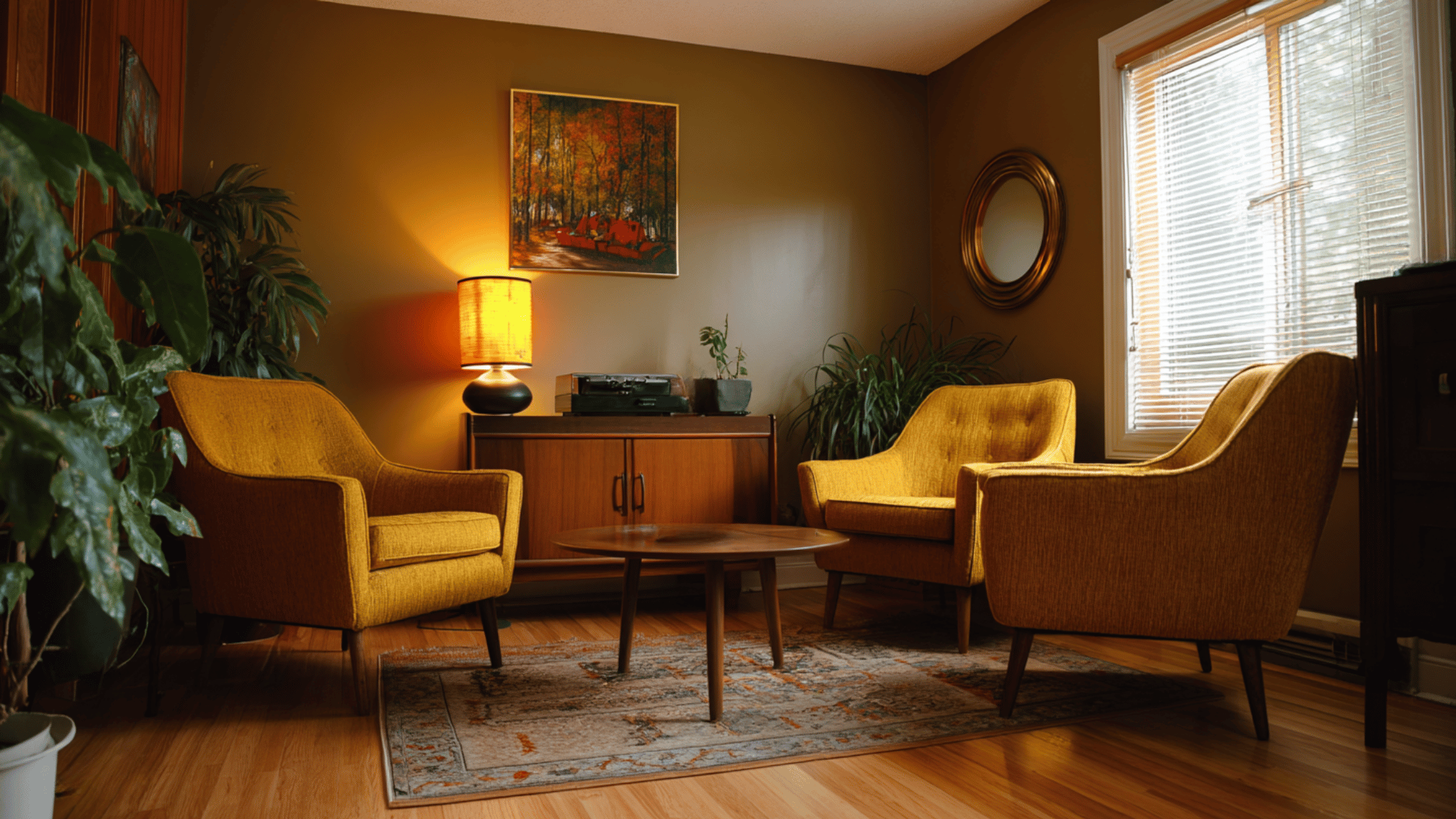 mustard yellow and olive green