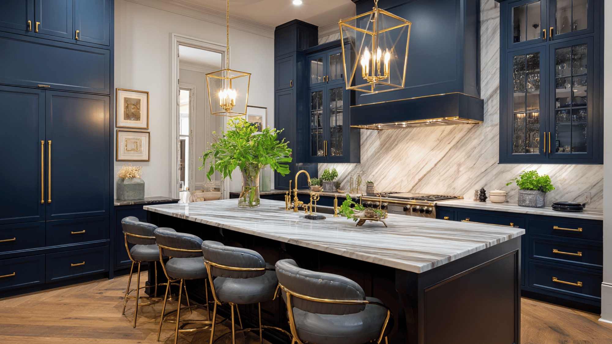 navy and gold combination