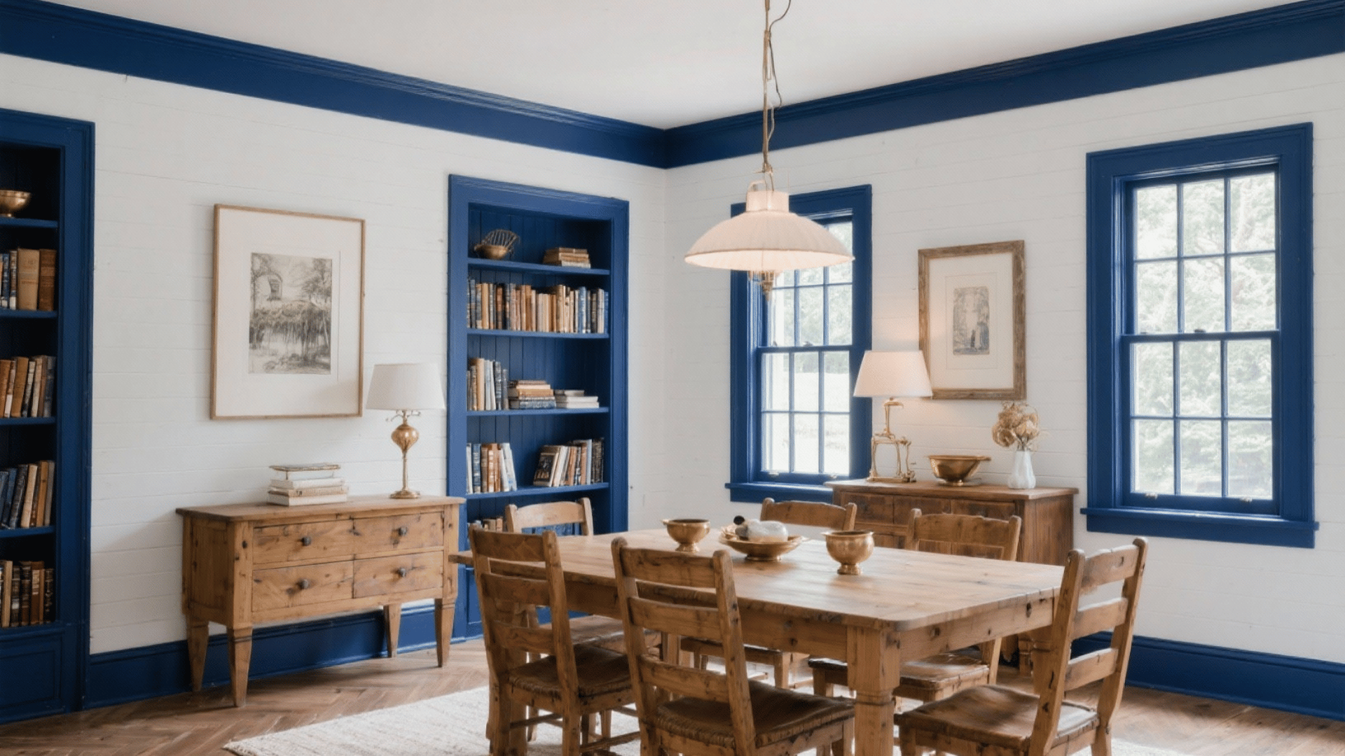 navy blue statement trim