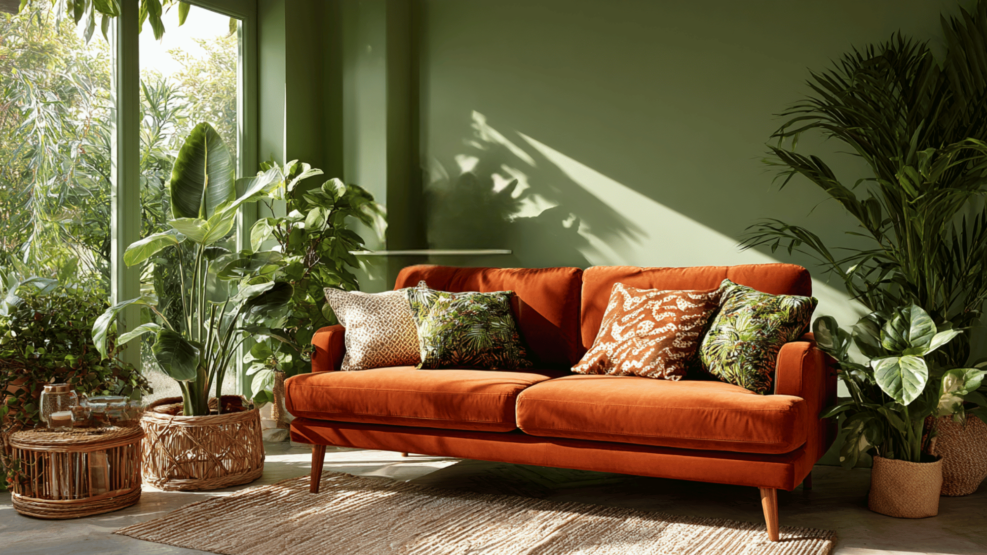 olive green and burnt orange