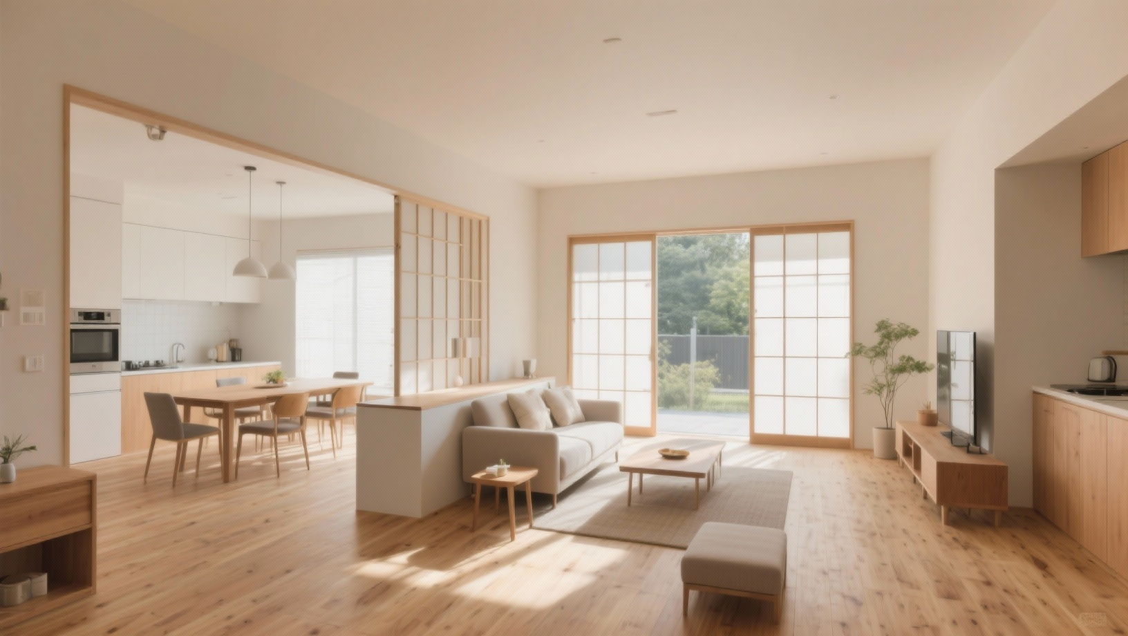 open plan living areas